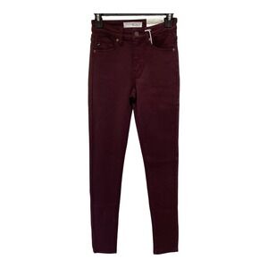 KanCan Womens High Rise Skinny Jeans Burgundy Wine Size 0 23 NWT